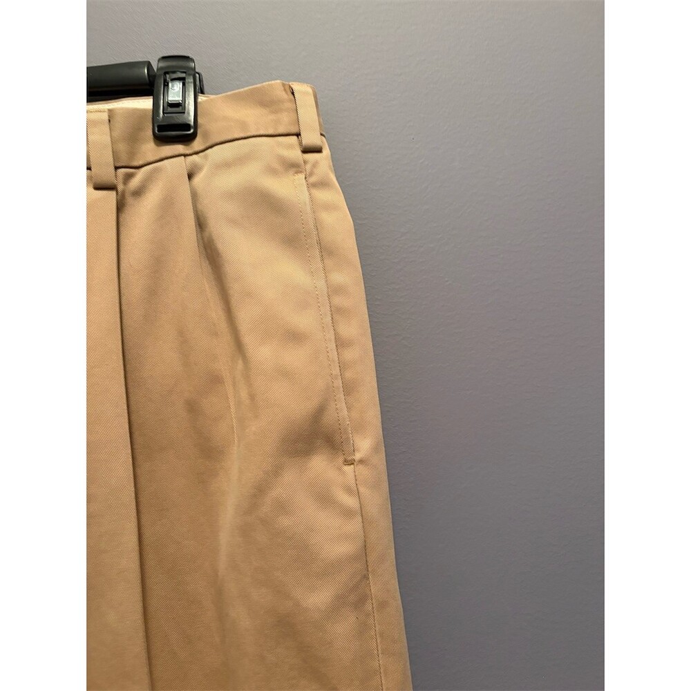 Brooks Brothers Advantage Chino Mens 38x30 Beige Pleated Cuffed Pants - Picture 4 of 9